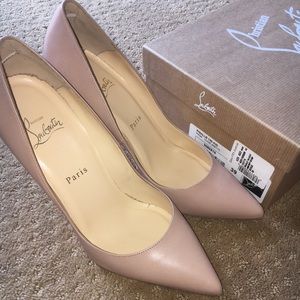 Worn once! Christian Louboutin nude colored heels